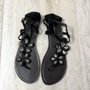 Madden girl black sandals with jewels. 8